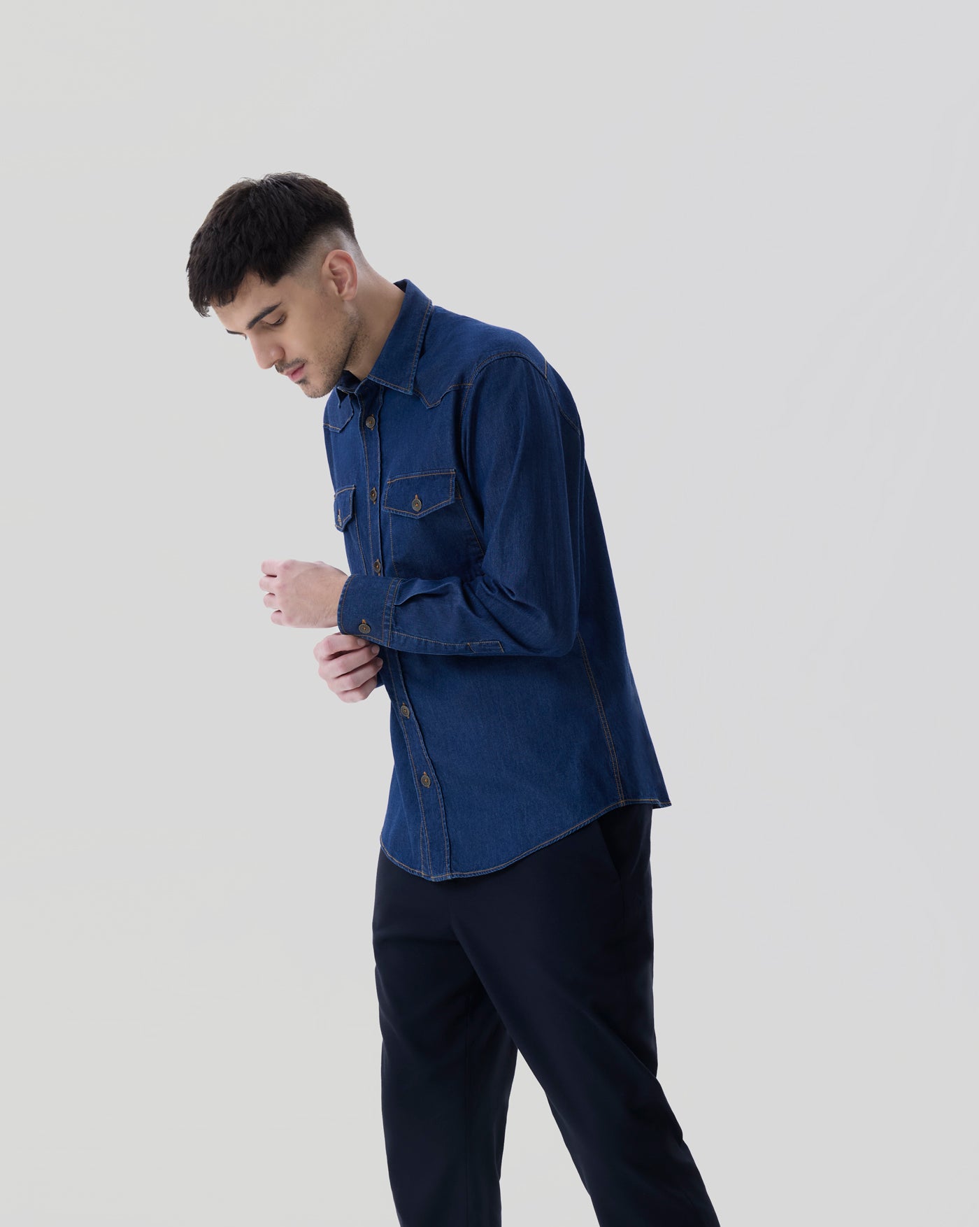 Camasa Barbati Denim OXFORD