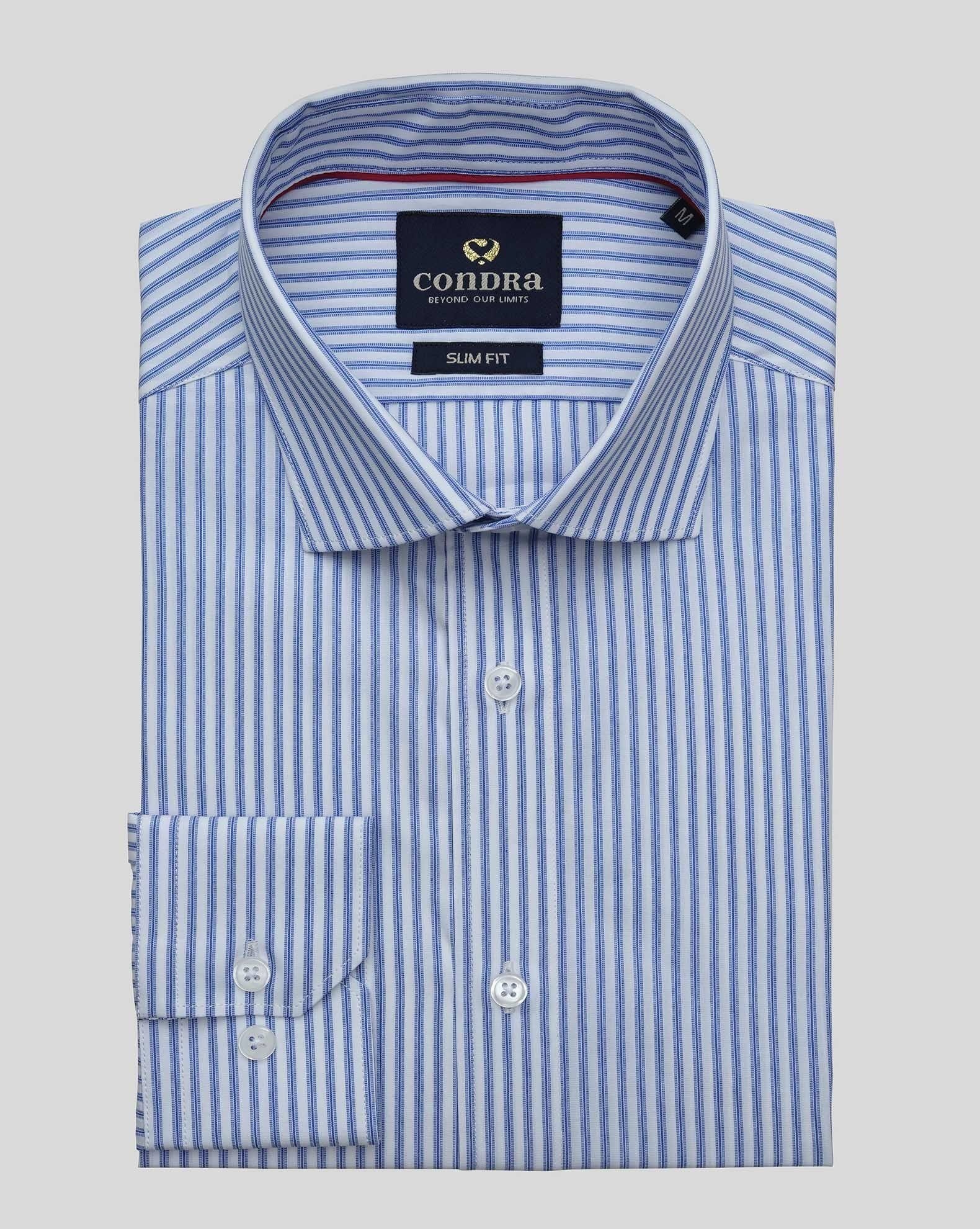 VENICE SIX Men's Striped Office Shirt