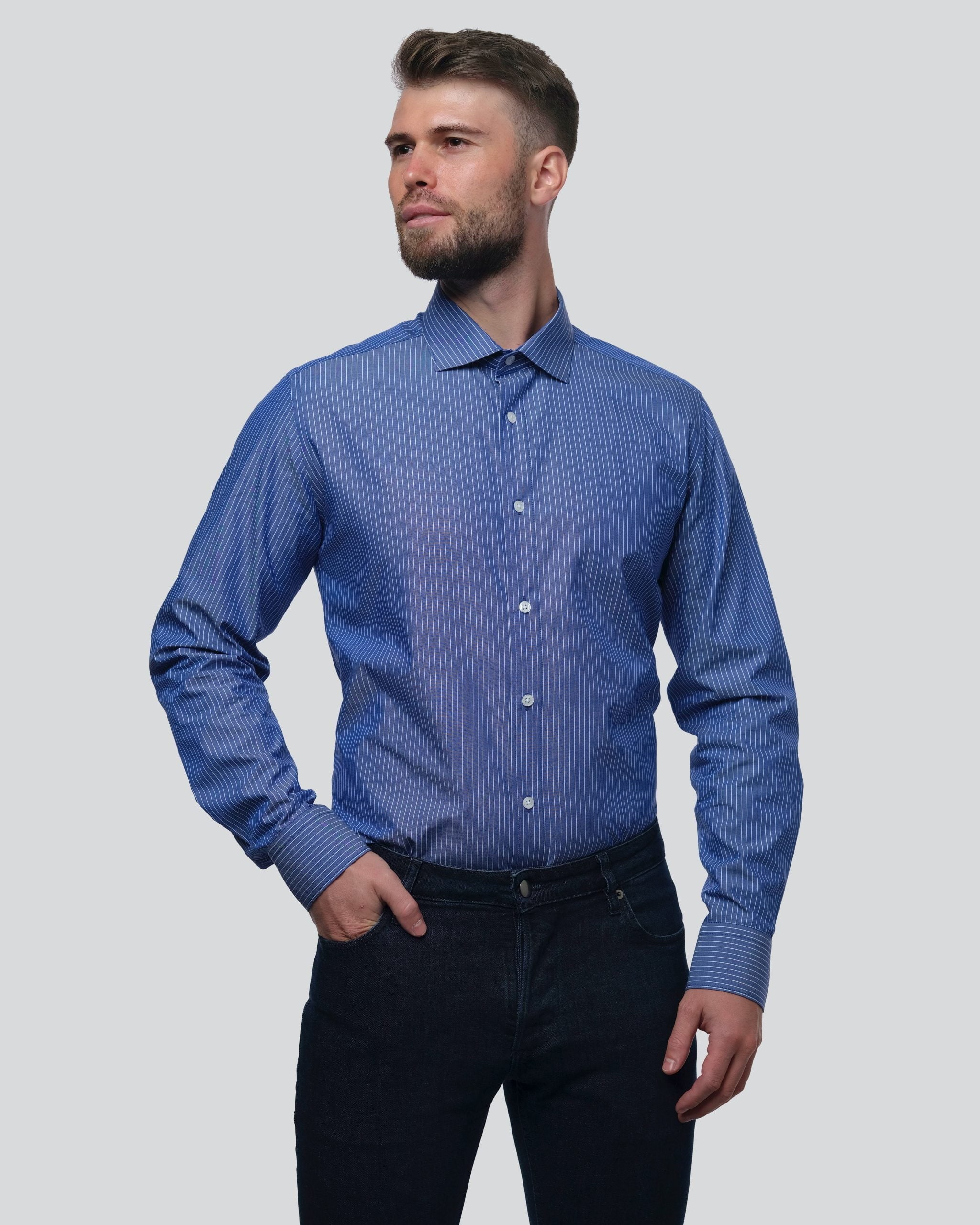 VENICE Men's Striped Office Shirt