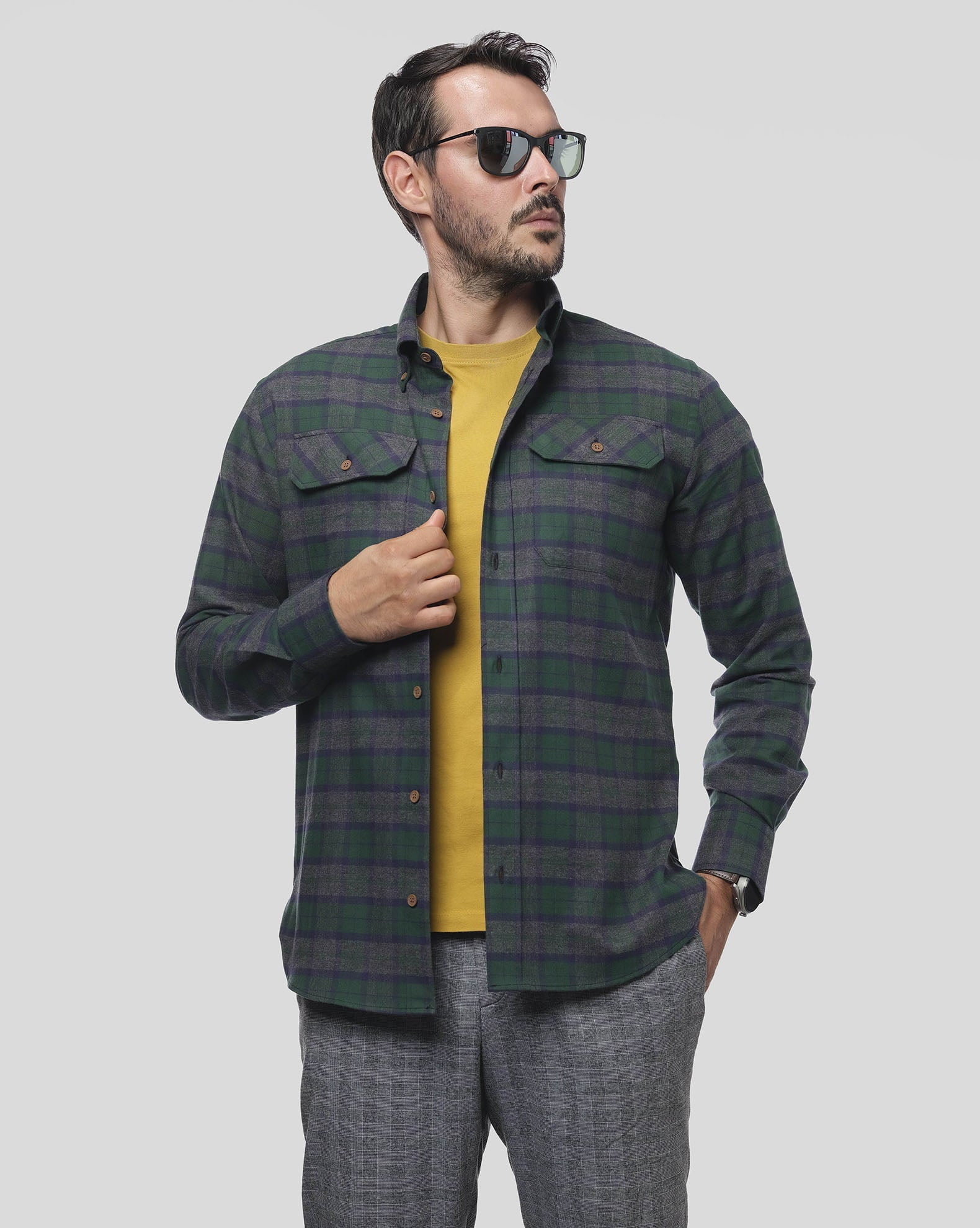 VESA Men's Casual Check Shirt