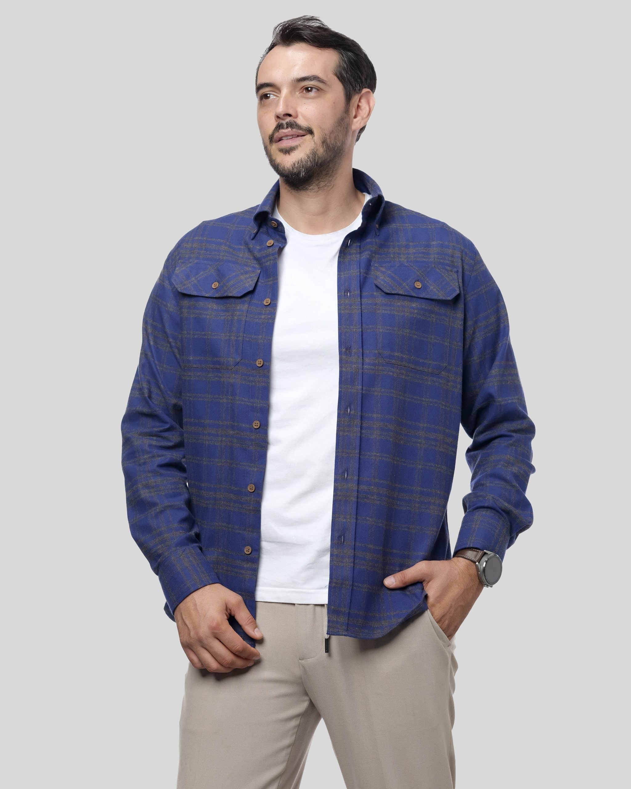 VESA Men's Casual Check Shirt