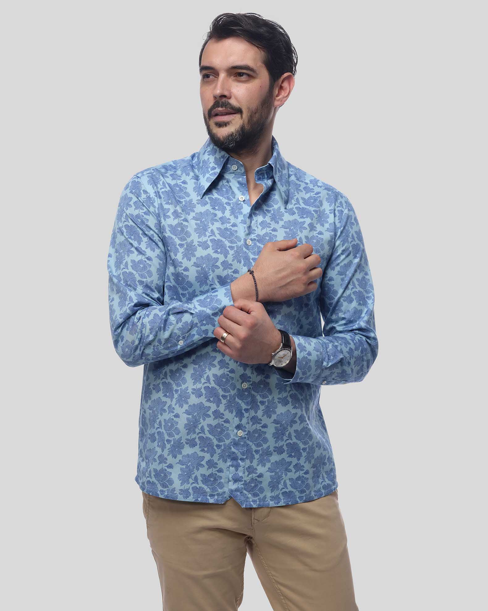 ABSTRACT FLORAL Print Men's Shirt