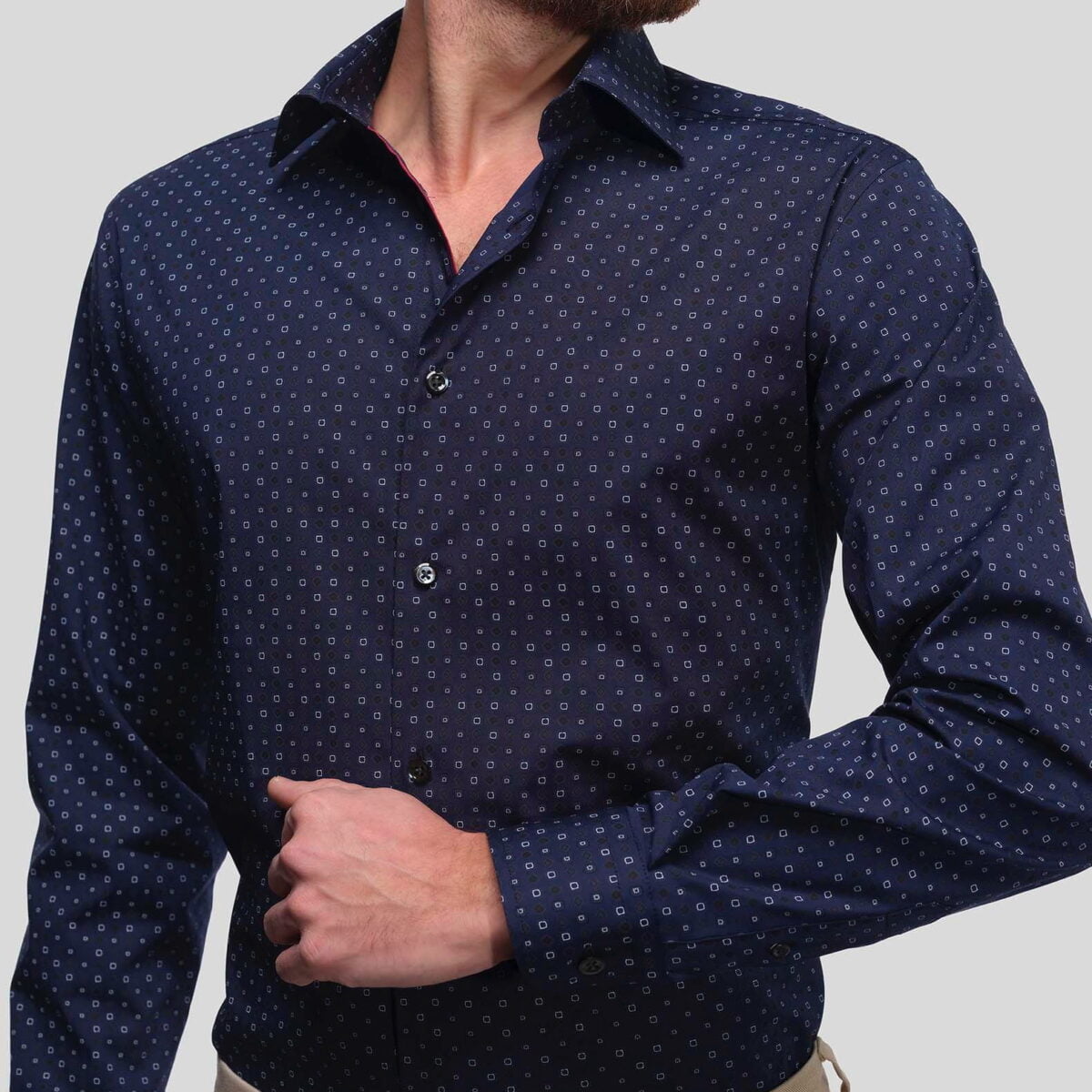 JARVIS SQUARE Men's Casual Print Shirt