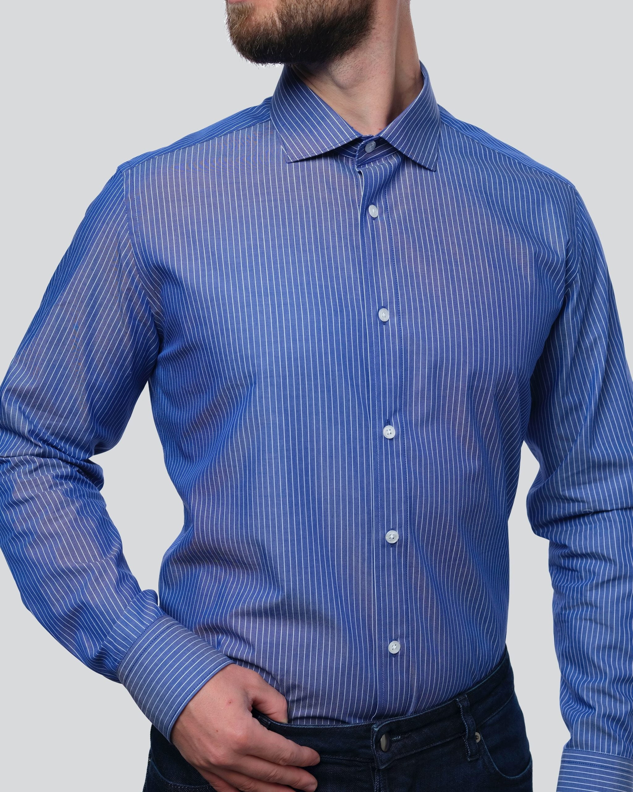 VENICE Men's Striped Office Shirt