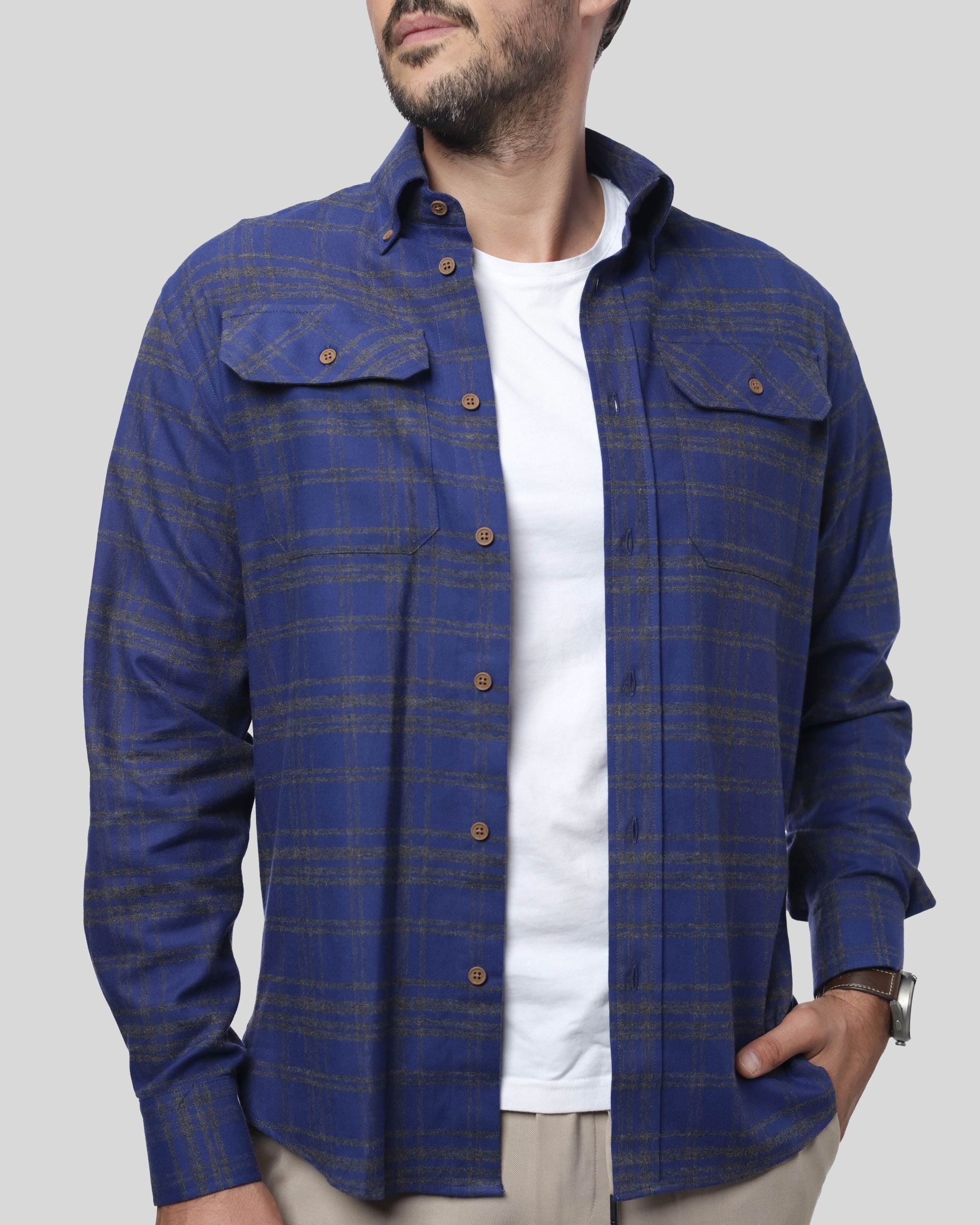 VESA Men's Casual Check Shirt