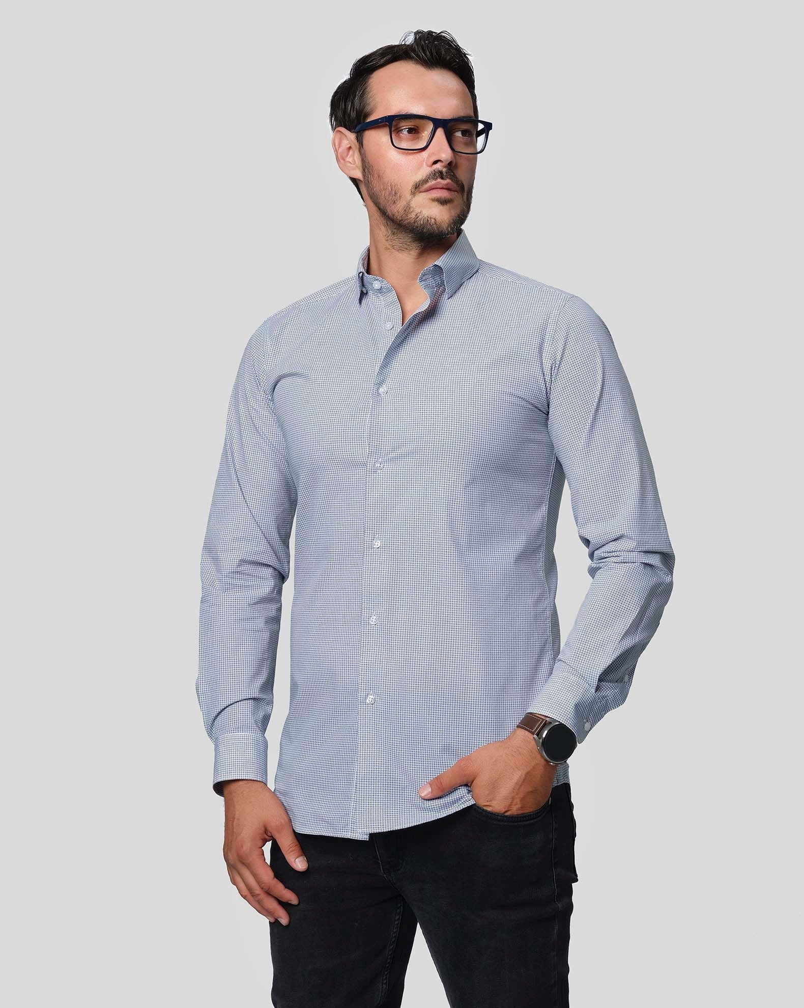 TOBI SQUARE Men's Casual Print Shirt